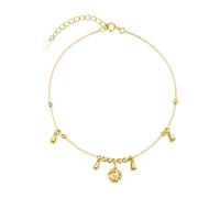 Homxi Cavigliera Donna Oro, Braccialetto Caviglia Donna da Spiaggia Rame Rotondo con Zirconia Cubica - 20cm + 5cm Catena di Prolunga