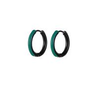 Homxi Cerchi Uomo Donna Orecchini,Orecchini Cerchio Acciaio Inossidabile Orecchini Nero Cerchio 12MM Orecchini Orecchio Verde Nero