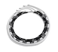 Homxi Collana Catena Uomo Bianco Nero,Collana Acrilico Uomo Pendente Perline Multistrato Uomo Collana Bianco Nero