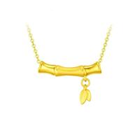 Homxi Collana da Donna Oro Giallo 24K,Catene Collane Foglie Collana con Ciondolo Oro Donna