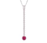 Homxi Collana Donna Oro Bianco 18K con Pendenti,Catene Collane Forma Y con Moissanite Collana Rosso Rosa Argento con Pendente Donna