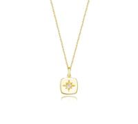 Homxi Collana Oro Giallo 9K con Ciondoli Donna, Quadrato e Stella con Diamante, Collana Oro con Pendente Donna
