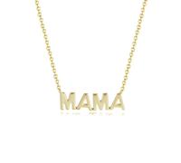 Homxi Collana Pendente in Oro Giallo 14K (585) Donna, Lettera MAMA, Collana di Oro Donna
