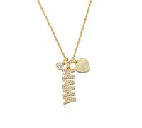 Homxi Collane di Oro Giallo 14K Donna, Lettera MAMA e Cuore con Moissanite, Collane di Oro Donna
