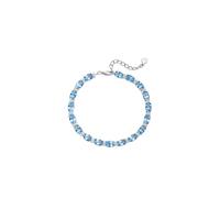 Homxi Donna Bracciali Catena Argento Sterling 925, Catena da Tennis con Topazio e Zirconia Cubica, Regolabile 17 CM + 5 CM, Bracciale da Donna Blu Argento
