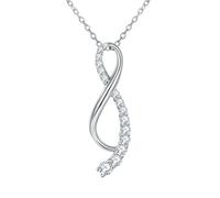 Homxi Donna Collana Argento Sterling 925 con Ciondolo,Collane Catena Infinito con Moissanite Collana Argento Donna