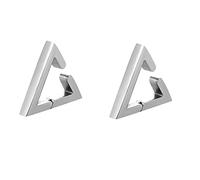 Homxi Earrings Cuff,Orecchini Acciaio Inossidabile Donna Orecchini Argento Triangolo Vuoto Orecchini Ear Cuff Argento