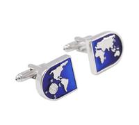 Homxi Gemelli Blu Uomo Matrimonio Eleganti, Rame, Mappa del Mondo, Gemelli Camicia Uomo Matrimonio