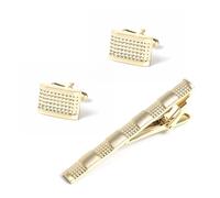 Homxi Gemelli Camicia e Fermacravatta Uomo d Oro Matrimonio, Rame, Rettangolo, Camicia Uomo Elegante Gemelli