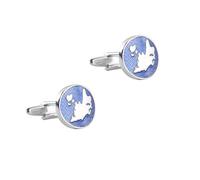 Homxi Gemelli Camicia Uomo Blu Argento Sposo, Rame, Mappa del Mondo, Gemelli Camicia Eleganti