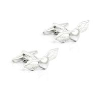 Homxi Gemelli Camicia Uomo d Argento Matrimonio, Rame, Cuore e Ali, Gemelli Camicia Uomo Elegante