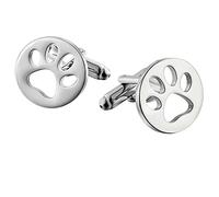 Homxi Gemelli Camicia Uomo Eleganti,Stampa del Piede Artiglio Orso Scavato Gemelli Camicia Uomo Acciaio Inossidabile Gemelli Uomo Argento