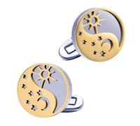 Homxi Gemelli Camicia Uomo Sposo,Camicia Gemelli Uomo Gemelli Sposo Acciaio Inossidabile Sole Luna Stella Gemelli Oro Argento