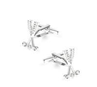 Homxi Gemelli da Polso Uomo Argento Matrimonio, Rame, Mazze da Golf, Gemelli Eleganti Sposo