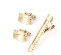 Homxi Gemelli e Fermacravatta Oro Uomo Eleganti, Rame, Rettangolo, Camicia Elegante Gemelli