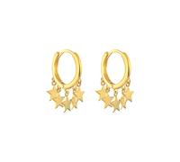 Homxi Orecchini Cerchio Donna,Orecchino Argento 925 Cerchio con Stelle Oro Donna Orecchini Cerchio