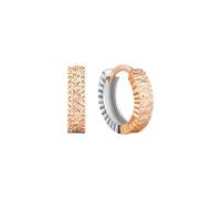 Homxi Orecchini d'Oro Rosa Donna 18Kt, Rotondo Bicolore, Orecchino Cerchio Oro Rosa Argento Donna