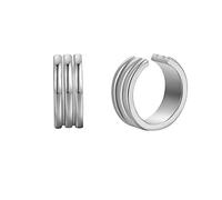 Homxi Orecchini Matrimonio Donna Oro Bianco 18Kt, "C" Lucido, Orecchini Sposa Matrimonio Donna con Clip Argento