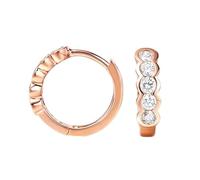 Homxi Orecchini Matrimonio in Oro Rosa 14 Ktt Donna 585, Rotondo Semplice con Moissanite da 0,6ct, Donna Cerchi Orecchini Sposa Matrimonio Oro Rosa