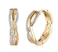 Homxi Orecchini Matrimonio Oro Donna 18 K, Infinito con Diamante, Cerchi Orecchini Sposa Matrimonio Donna Oro