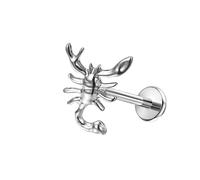 Homxi Orecchini Piercing Naso Argento 16 Gauge (1.2x10mm), Forma Scorpione, Titanio Piercing Septum per Donna e Uomo