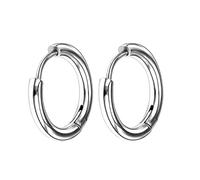 Homxi Orecchini Uomo Donna Cerchi,Orecchini in Acciaio Inossidabile Orecchini Argento Cerchio Lucido Orecchini Cerchio Argento(2.5MM)