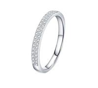 Homxi Oro Bianco Anello Fidanzamento Donna 9K, Rotondo con Moissanite, Anello Fidanzamento Donna di Argento Misura 21(61mm)