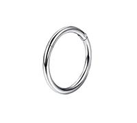 Homxi Piercing Naso 1 Pezzo,1.0mm Piercing Naso 18 Gauge Piercing Cerchio Orecchio Acciaio Chirurgico Cerchio Semplice 1.0x6mm Piercing Sopracciglio Argento