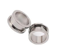 Homxi Set di 2 Dilatatori 1.6mm Dilatatori Lobo Kit,Dilatatori Acciaio Inox 14G Rotondo Semplice Set Dilatatori Argento