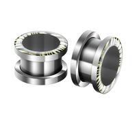 Homxi Set di 2 Dilatatori 5mm Set Dilatatori Lobi,Dilatatore Orecchio Acciaio Chirurgico 4G Cavo Rotondo Dilatatori Lobo Set Argento