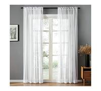 Homxi Tende Moderne 2 Pezzi Tende di Tulle 2 x 102Wx183L CM,Tenda Voile Trasparente Bianco Tinta Unita Tende con Tasca