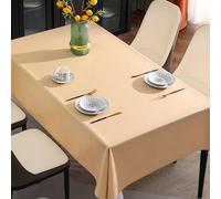 Homxi Tovaglia Quadrato Grande,120 W x 120 L CM,Tovaglie da Tavola Antimacchia PVC Tinta Unita Champagne Tovaglia Copritavolo