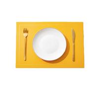 Homxi Tovagliette Americane Set di 6,30 x 43 CM,Tovaglietta Americana Pelle Moderna Tinta Unita con Rettangolo Set Tovagliette Lavabili Giallo Grigio Chiaro