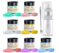 HOMY ARTY Glitter Commestibili - 7 colori Glitter in Polvere per Alimenti, Brillantini Commestibili Glitter Spray, Polvere Glitter per Alimenti, Torte, Bevande, Cocktail, Cioccolato, Panna