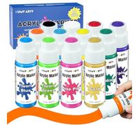 HOMY ARTY Set di colori acrilici da 18 mm, per pietre larghe, 12 colori, pennarello acrilico Jumbo, pennarelli acrilici, impermeabili e durevoli per dipingere
