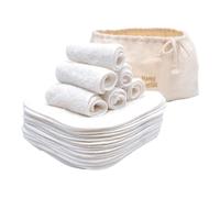 Homy Textiles Set di 25 panni in bambù per neonati, morbidi, assorbenti, ideali per viso, rimozione del trucco e salviettine riutilizzabili in sacchetto di stoffa