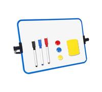 Homyl 1 Pezzo Lavagna Cancellabile Da Scrivania Lavagna Bianca Piccola Doppio Lato con Supporto Promemoria Facile Da Pulire Materiale PP Adatta per Ufficio, Blu