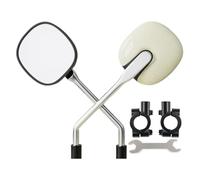 Homyl 2 Pezzi Specchio Retrovisore Bicicletta Specchio Manubrio Electric Bike Specchio Multiuso Materiale Pp Visione Ampia Installazione Facile Adatto per C, Beige