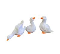 Homyl 3 Pezzi Statuette da Giardino a Forma di Anatra, Piccola Decorazione da Giardino a Forma di Anatra per Cortile, Portico, Patio