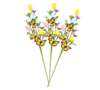 Homyl 3x Fiori Artificiali a Forma di Uovo, Versatili E Riutilizzabili, con Uova E Farfalle