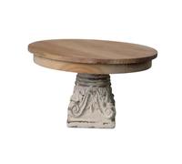 Homyl Alzata per Dolci Portatorta Piatto Frutta Vassoio Dessert in Legno Solido Resistente Rustico Adatto a Regalo Feste, 19.5x11.5 Cm