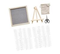 Homyl Bacheca Lettere Feltro Pannello Comunicazioni Cornice Legno Rustica Tavola Messaggi Cambiabile con Accessori Adatta per Feste Bambini Adulti, Grigio