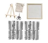 Homyl Bacheca Lettere Feltro Pannello Comunicazioni Cornice Legno Rustica Tavola Messaggi Cambiabile con Accessori Adatta per Feste Bambini Adulti, Bianco
