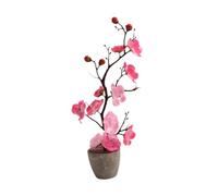 Homyl Decorazione Floreale Artificiale Come Piccola Pianta Artificiale con Diversi Elementi E Ornamento Da Scrivania Come Un Bonsai, Rosa