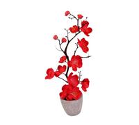 Homyl Decorazione Floreale Artificiale Come Piccola Pianta Artificiale con Diversi Elementi E Ornamento Da Scrivania Come Un Bonsai, Rosso