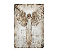 Homyl Decorazione Murale a Forma, Elegante E Rustica Da Appendere, Angelo Multiuso per La Casa, L'ufficio E Il Corridoio, 20 cm x 30 cm