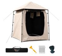 Homyl Doccia Portatile -Up per Privacy, Impermeabile, per Campeggio e Spiaggia, Tenda doccia automatica con porta a U, nera con rivestimento in gomma