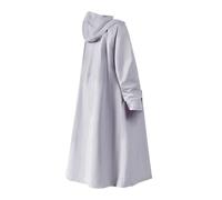 Homyl Mantella Antipioggia con Cappuccio Lunga Unisex Impermeabile Giacca Antipioggia Oxford Protezione Pioggia Antivento Polsini Elastici Adatta per Uomo D, Gray L