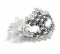 Homyl Maschera Pizzo Veneziana Carnevale, Adatta per Uomo e Donna, mascherine maschere donna, Argento, Nero