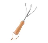 Homyl Mini Rastrello a Mano, Rastrello da Giardino, Forniture per Rastrelli, 3 Denti con Manico in Legno, Attrezzo da Giardino Portatile, Strumento Coltivat